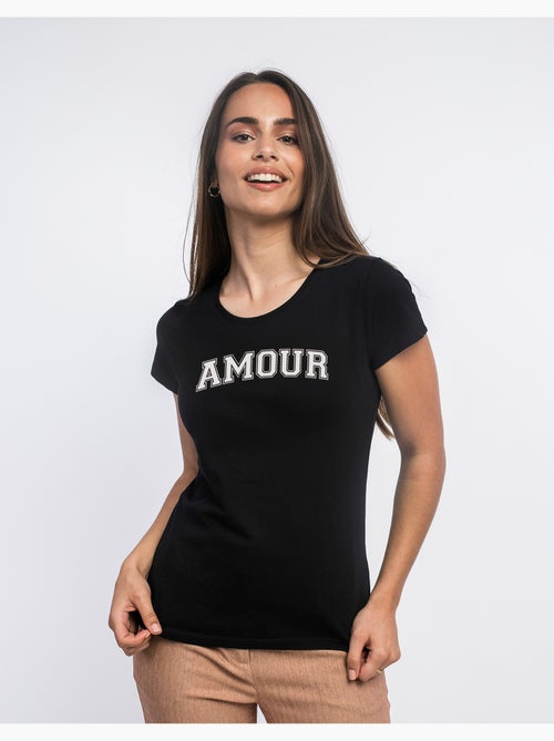 Camiseta Mujer - AMOUR TYPO USA - Kiabi