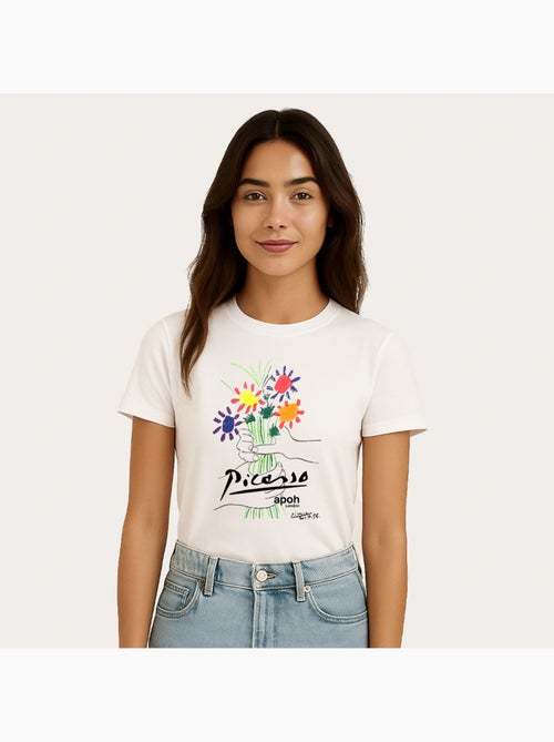 Camiseta Mujer - APOH PICASSO FLOWERS - Kiabi Camiseta Mujer - APOH PICASSO FLOWERS - Kiabi