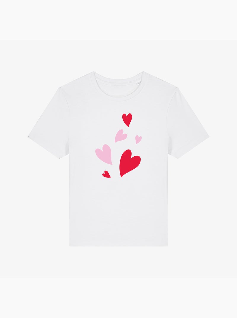 Camiseta Mujer - BACK MANY HEARTS Blanco - Kiabi