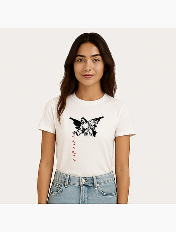 Camiseta Mujer - BANKSY ANGEL HEARTS