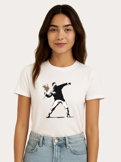 Camiseta Mujer - BANKSY LOVE - Kiabi