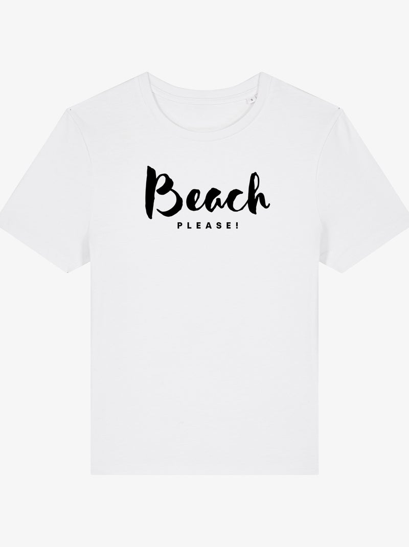 Camiseta Mujer - BEACH PLEASE Blanco - Kiabi