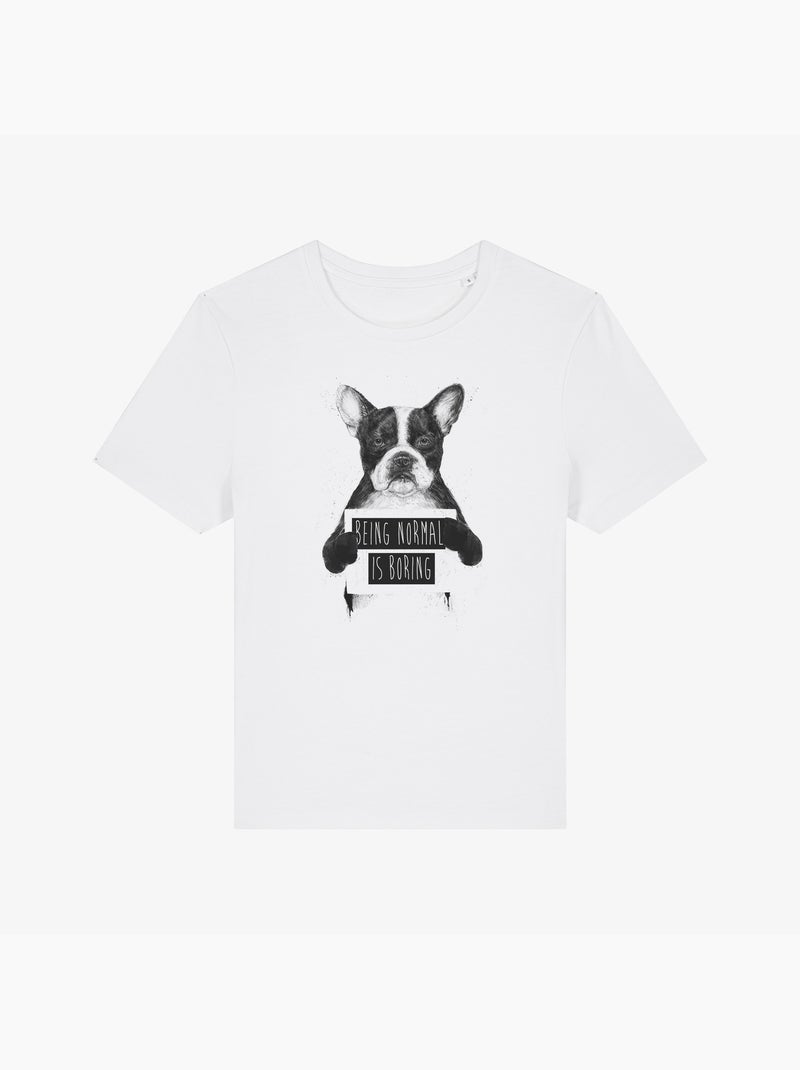 Camiseta Mujer - BEING NORMAL IS BORING Blanco - Kiabi