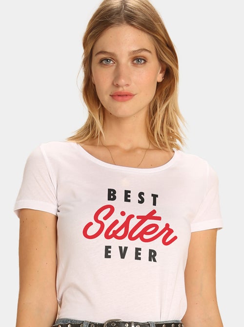 Camiseta Mujer - BEST SISTER EVER - Kiabi