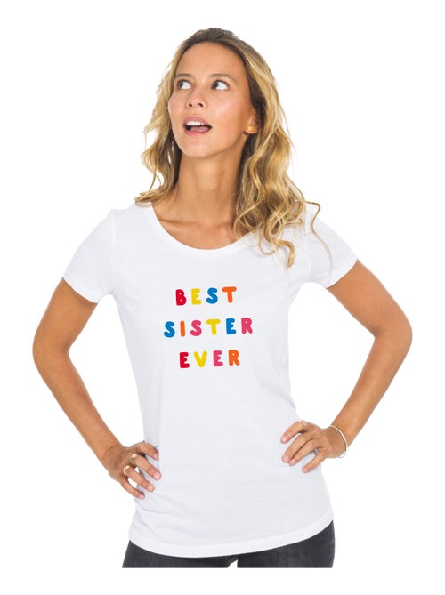 Camiseta Mujer - BEST SISTER EVER COLORÉE WAF - Kiabi