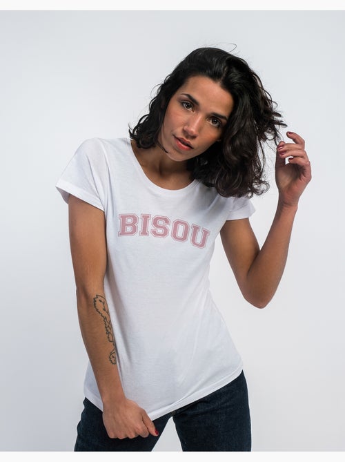 Camiseta Mujer - BISOU TYPO USA - Kiabi Camiseta Mujer - BISOU TYPO USA - Kiabi