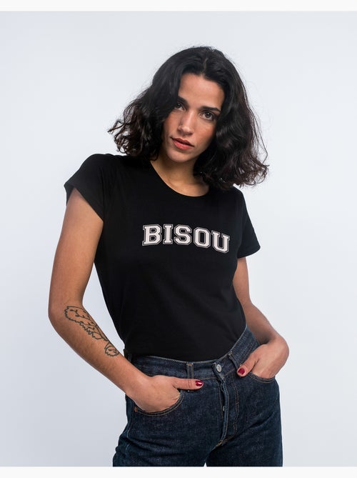 Camiseta Mujer - BISOU TYPO USA - Kiabi Camiseta Mujer - BISOU TYPO USA - Kiabi