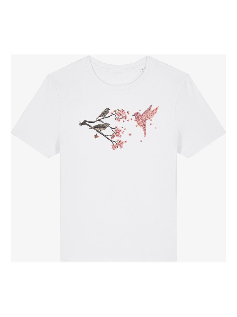 Camiseta Mujer - BLOSSOM BIRD Blanco - Kiabi