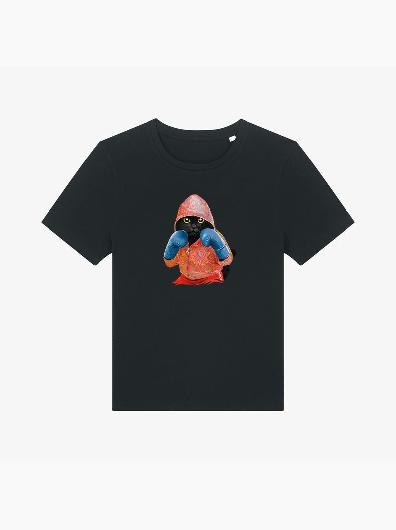 Camiseta Mujer - BOXING CAT BLACK Negro - Kiabi