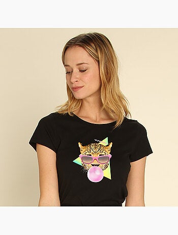 Camiseta Mujer - BUBBLE GUM LEO