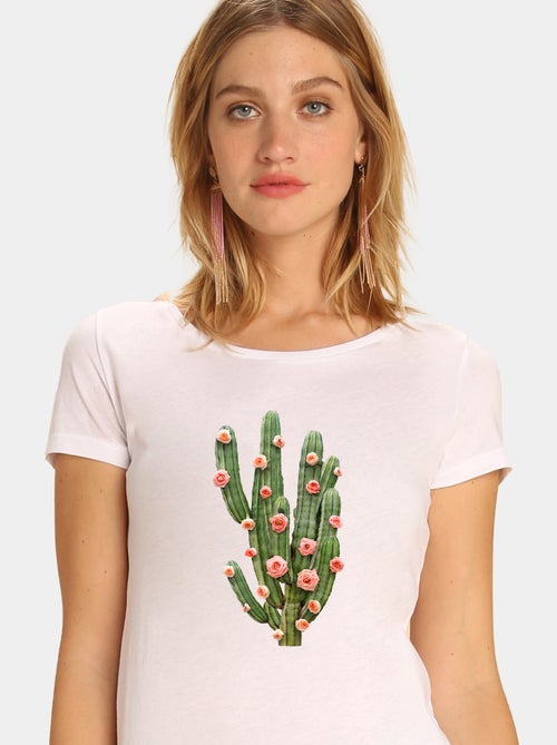 Camiseta Mujer - CACTUS AND ROSES - Kiabi Camiseta Mujer - CACTUS AND ROSES - Kiabi