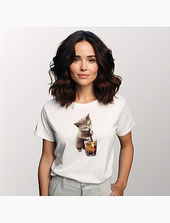 Camiseta Mujer - CAT LOVES SOFT DRINK