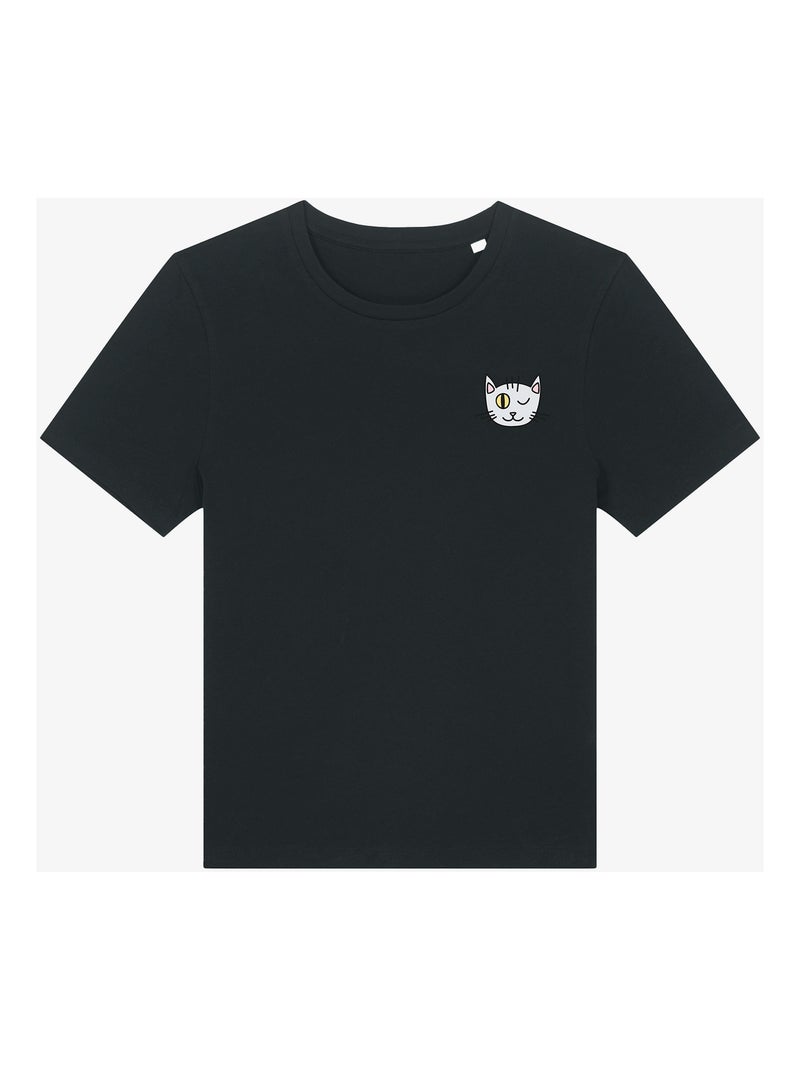 Camiseta Mujer - CHAT CLIN DOEIL CŒUR Negro - Kiabi