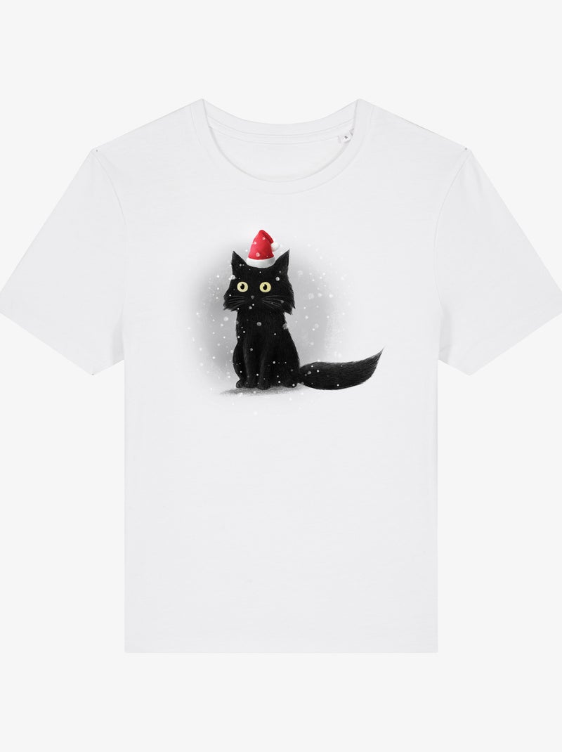 Camiseta Mujer - CHRISTMAS CAT Blanco - Kiabi