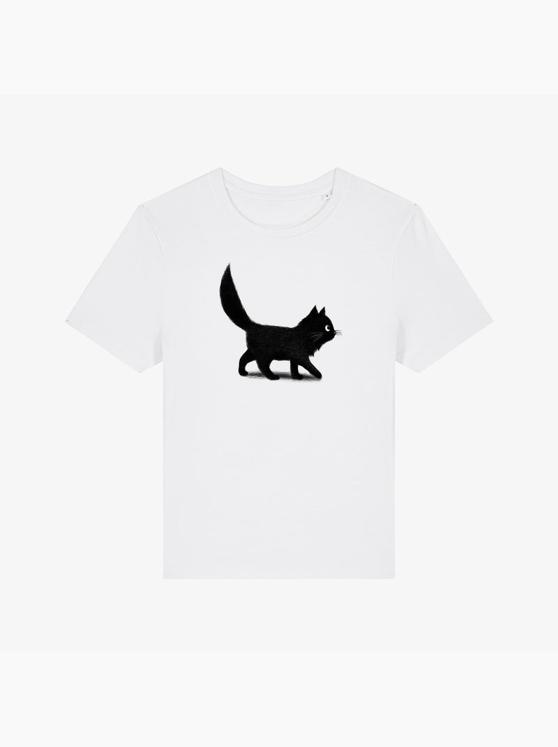 Camiseta Mujer - CREEPING CAT Blanco - Kiabi
