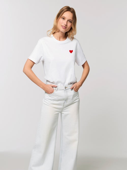 Camiseta Mujer - DESSIN PETIT COEUR - Kiabi Camiseta Mujer - DESSIN PETIT COEUR - Kiabi
