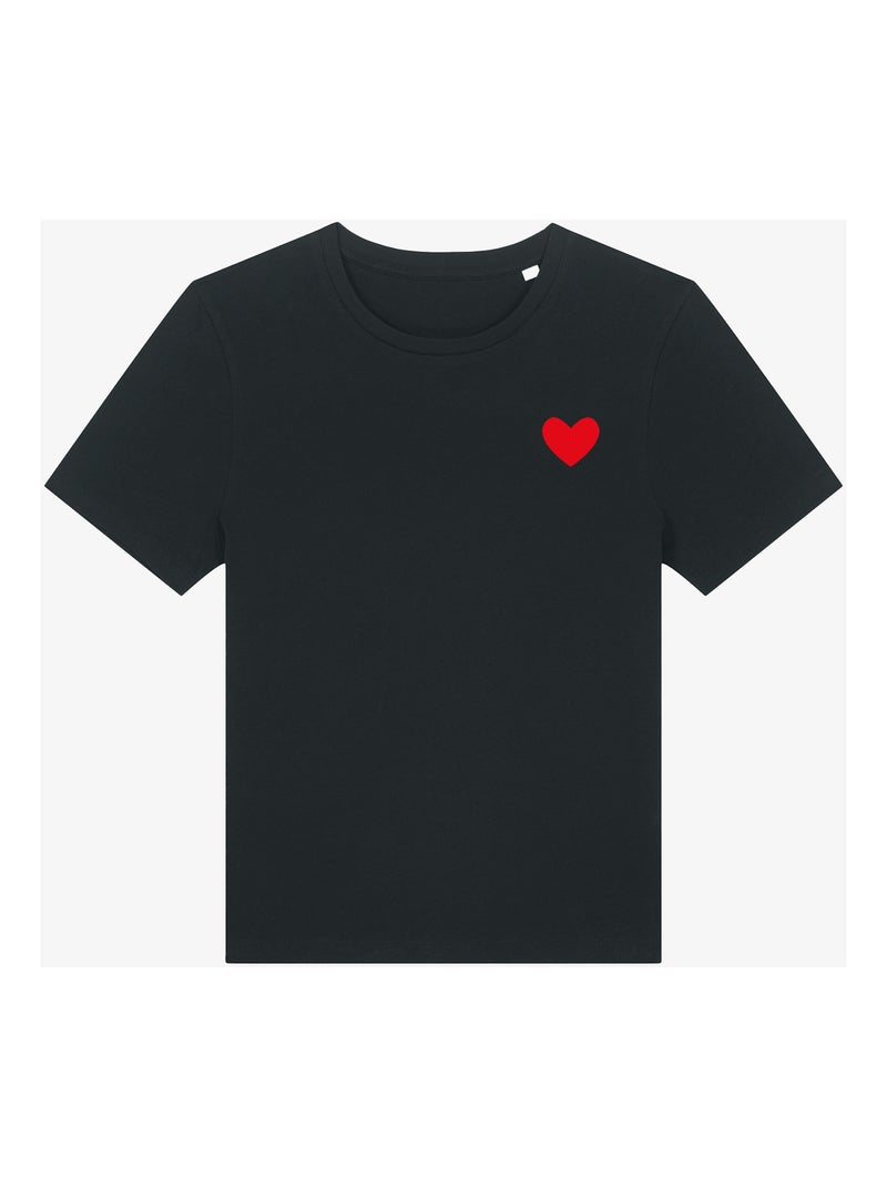 Camiseta Mujer - DESSIN PETIT COEUR Negro - Kiabi