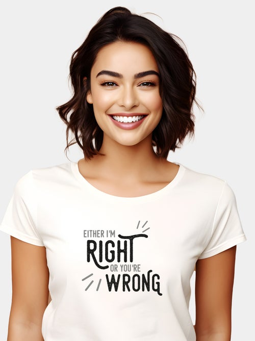 Camiseta Mujer - EITHER I M RIGHT OR YOU RE WRONG - Kiabi Camiseta Mujer - EITHER I M RIGHT OR YOU RE WRONG - Kiabi