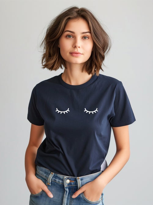 Camiseta Mujer - EYES CLOSED - Kiabi