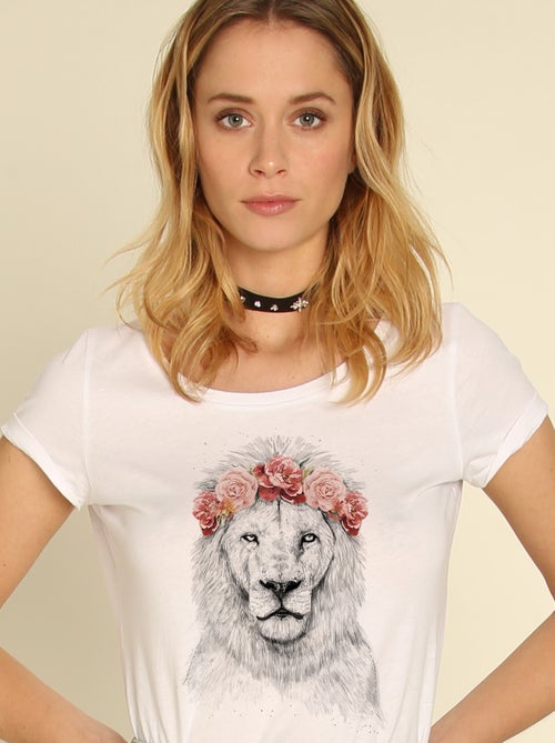 Camiseta Mujer - FESTIVAL LION SPRING - Kiabi