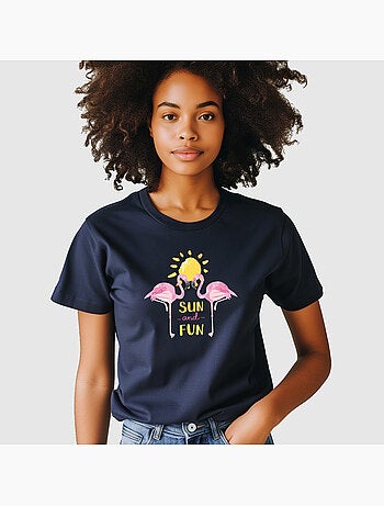 Camiseta Mujer - FLAMINGO-SUN-AND-FUN