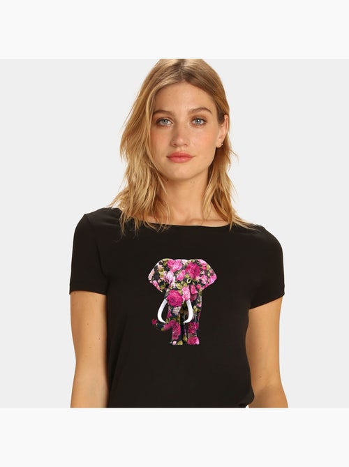 Camiseta Mujer - FLORAL ELEPHANT - Kiabi Camiseta Mujer - FLORAL ELEPHANT - Kiabi