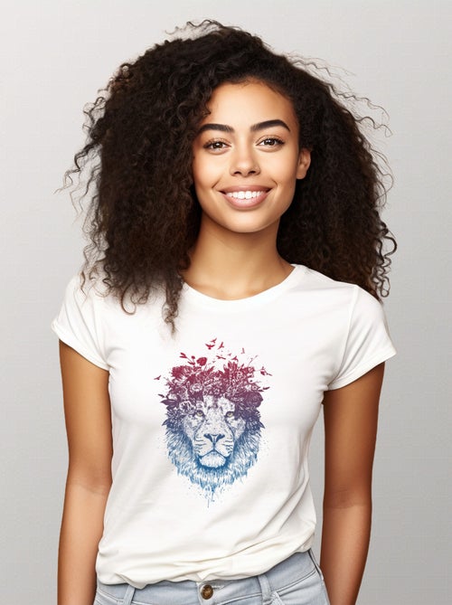 Camiseta Mujer - FLORAL LION - Kiabi