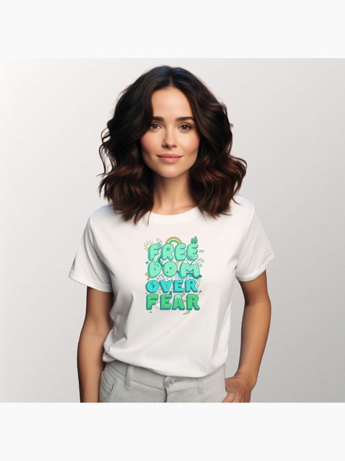 Camiseta Mujer - FREEDOM OVER FEAR - Kiabi