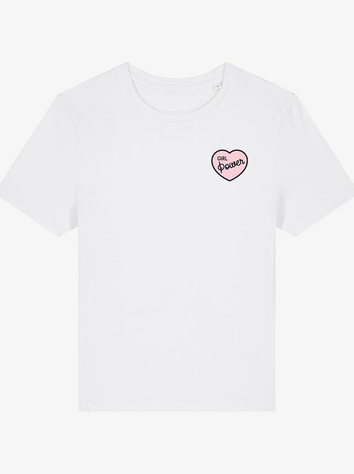 Camiseta Mujer - GIRL POWER PINK HEART - Kiabi Camiseta Mujer - GIRL POWER PINK HEART - Kiabi
