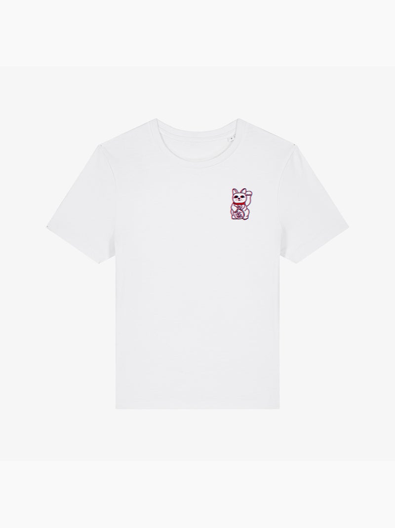 Camiseta Mujer - GLITCH CAT Blanco - Kiabi