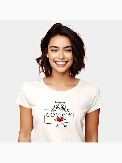 Camiseta Mujer - GO VEGAN - Kiabi