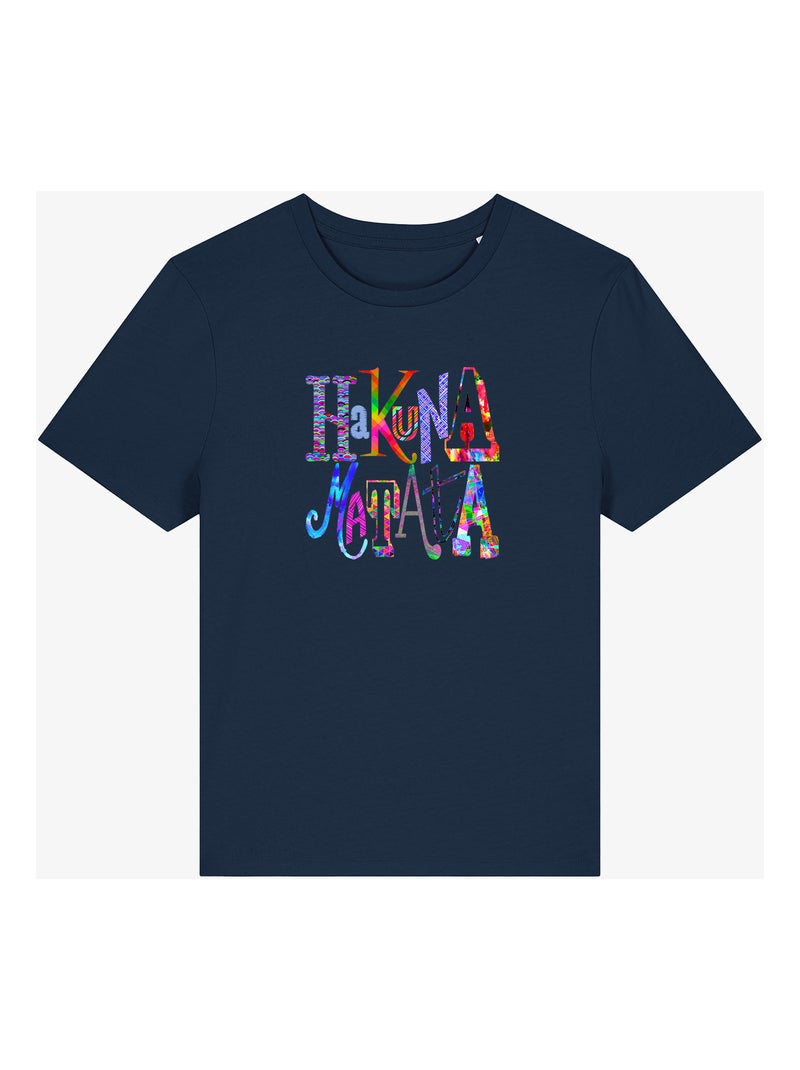 Camiseta Mujer - HAKUNA MATATA COLOR Azul marino - Kiabi