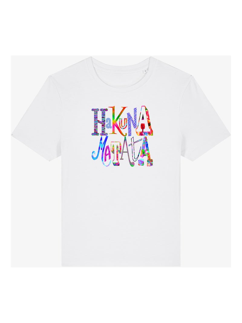 Camiseta Mujer - HAKUNA MATATA COLOR Blanco - Kiabi