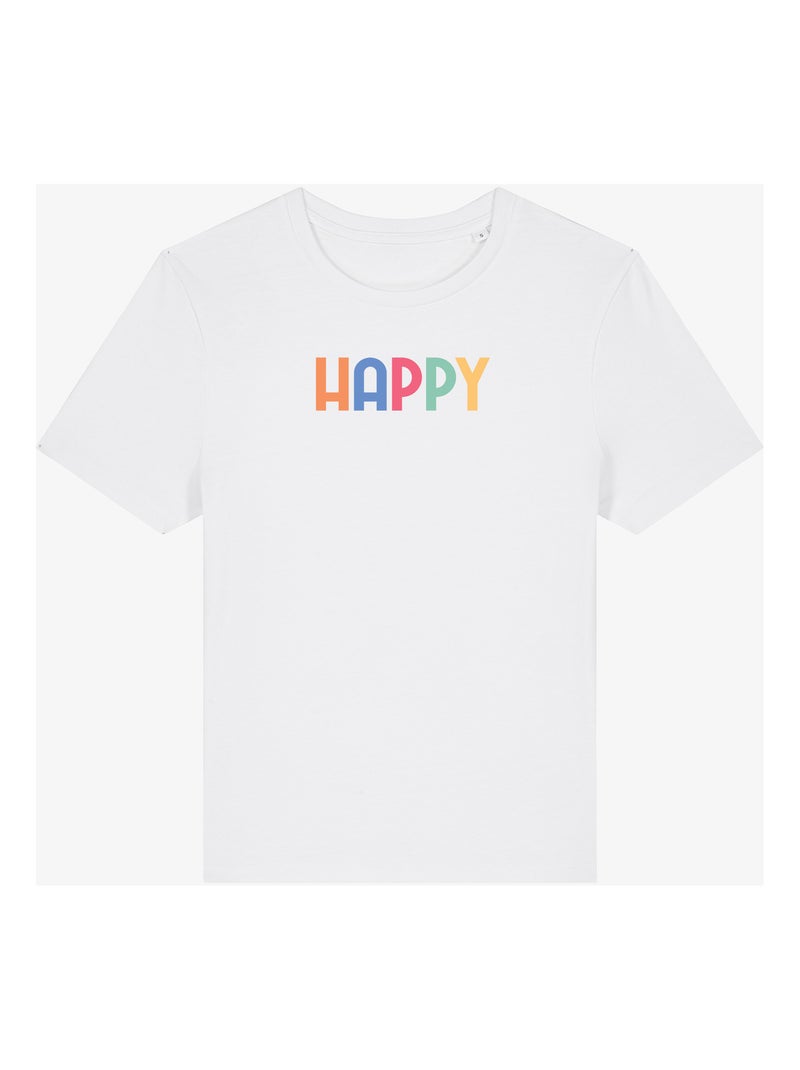 Camiseta Mujer - HAPPY COLORÉ Blanco - Kiabi