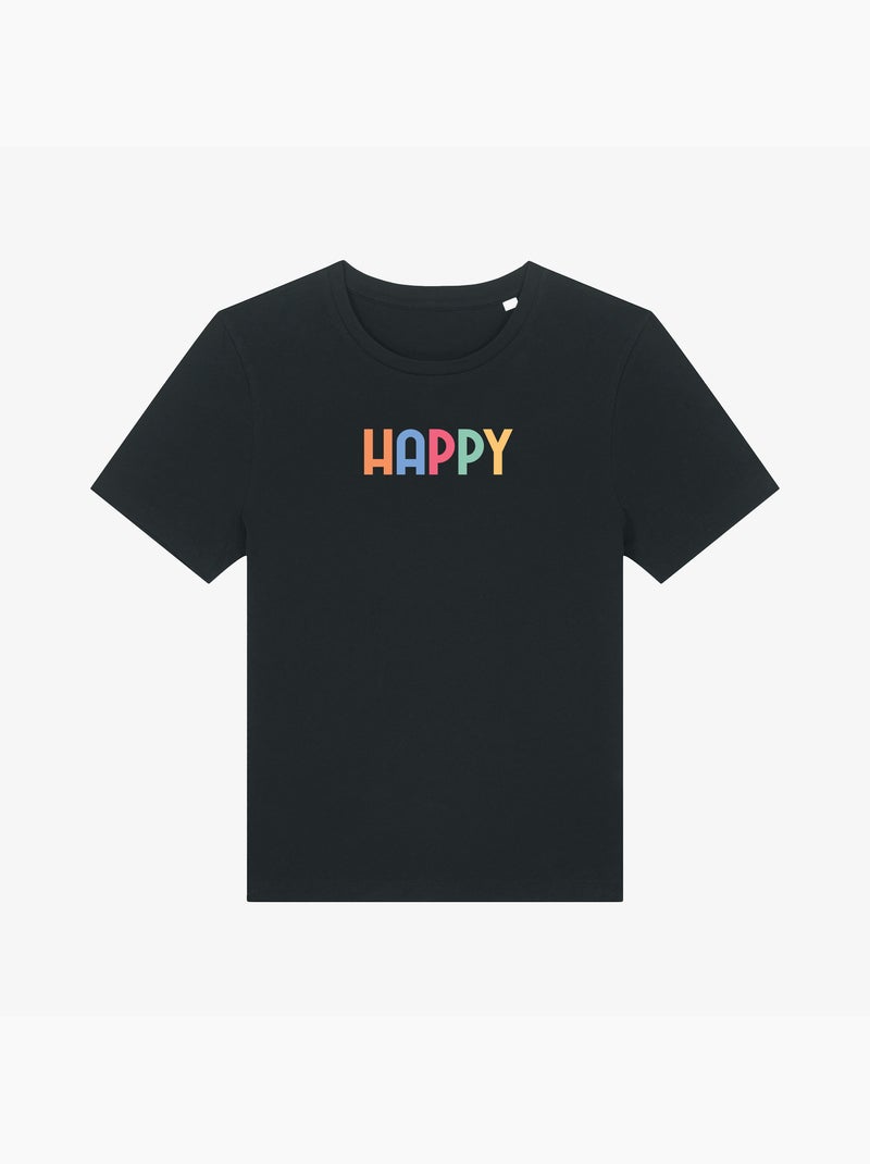Camiseta Mujer - HAPPY COLORÉ Negro - Kiabi