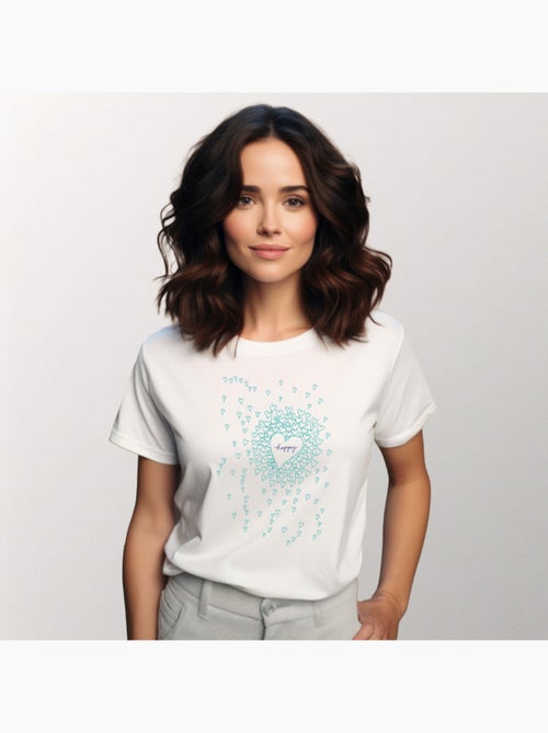 Camiseta Mujer - HAPPY HEARTS - Kiabi Camiseta Mujer - HAPPY HEARTS - Kiabi