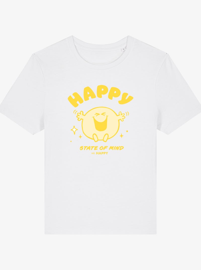 Camiseta Mujer - HAPPY STATE OF MIND Blanco - Kiabi