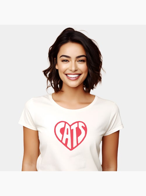 Camiseta Mujer - HEART CATS - Kiabi