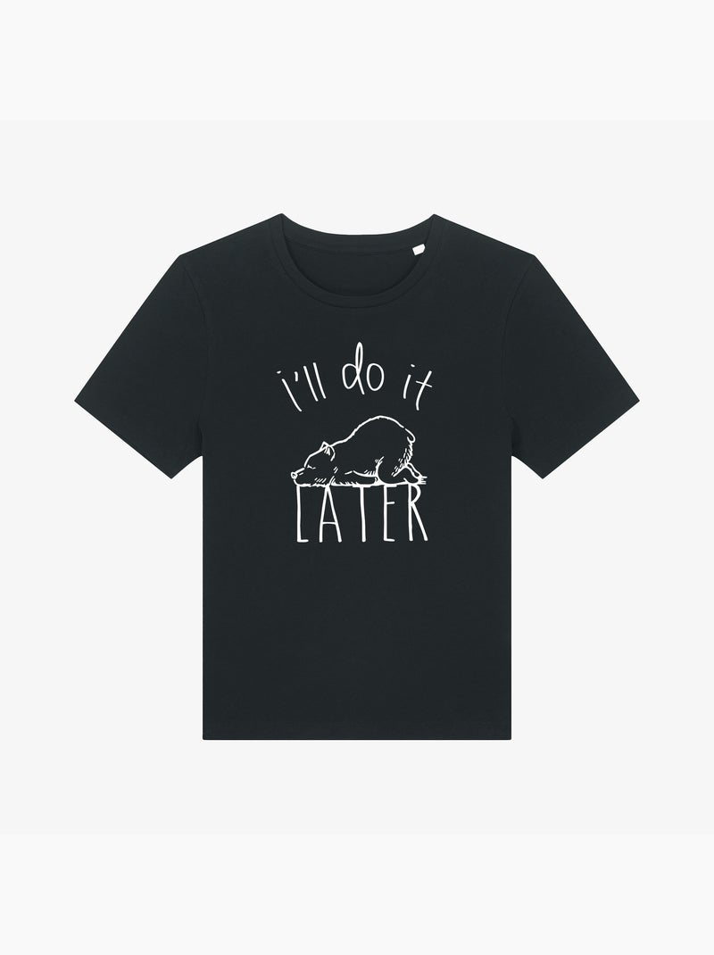 Camiseta Mujer - I'LL DO IT LATER Negro - Kiabi
