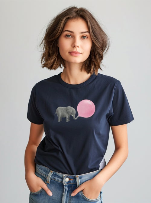Camiseta Mujer - JUMBO BUBBLE GUM - Kiabi
