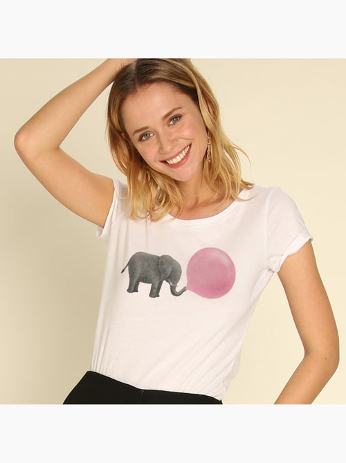 Camiseta Mujer - JUMBO BUBBLE GUM - Kiabi