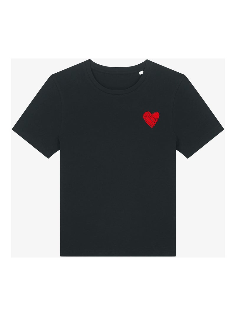 Camiseta Mujer - LITTLE HEART Negro - Kiabi