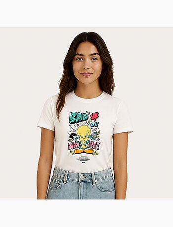 Camiseta Mujer - LONELEY TUNES TWEETY 80TH BAD