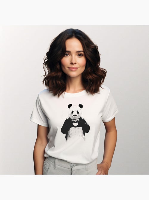 Camiseta Mujer - LOVE PANDA - Kiabi