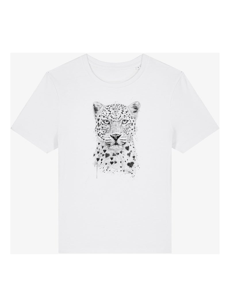 Camiseta Mujer - LOVELY LEOPARD Blanco - Kiabi