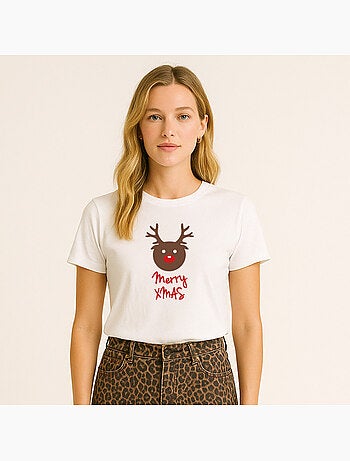 Camiseta Mujer - MERRY XMAS RENNE
