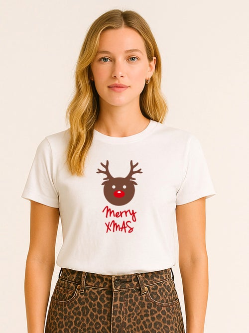 Camiseta Mujer - MERRY XMAS RENNE - Kiabi