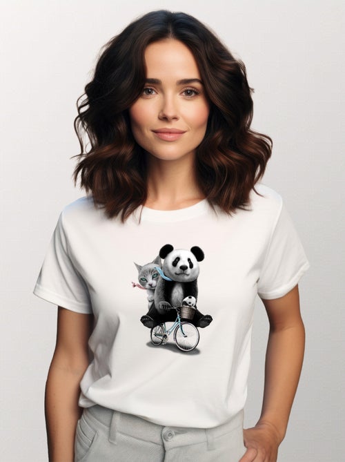 Camiseta Mujer - PANDA BICYCLE - Kiabi