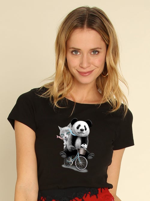 Camiseta Mujer - PANDA BICYCLE - Kiabi Camiseta Mujer - PANDA BICYCLE - Kiabi