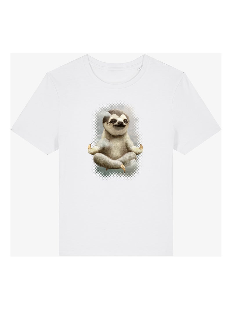 Camiseta Mujer - SLOTH MEDITATE Blanco - Kiabi
